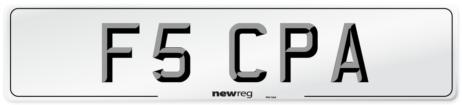 F5 CPA Number Plate from New Reg